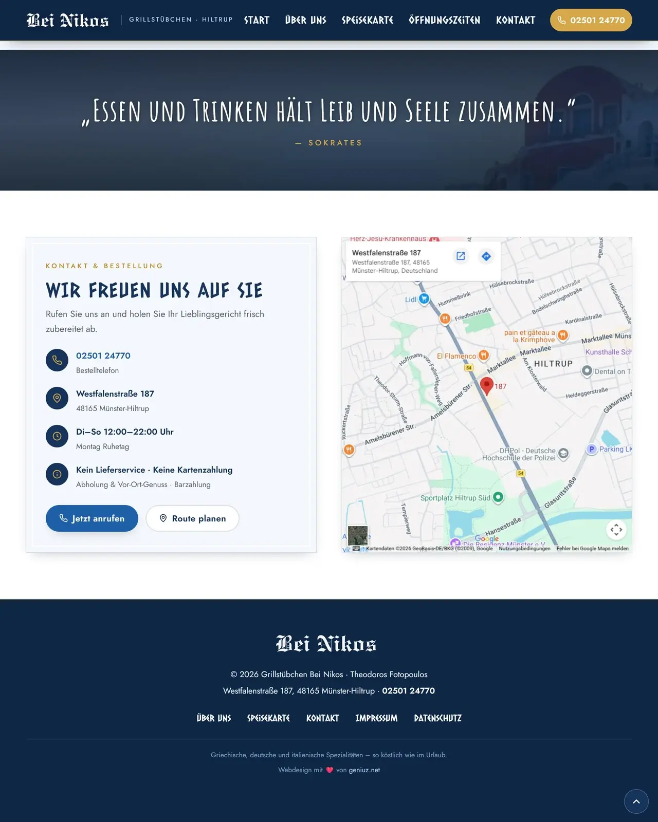 Ausschnitt 4 der Website von Bei Nikos