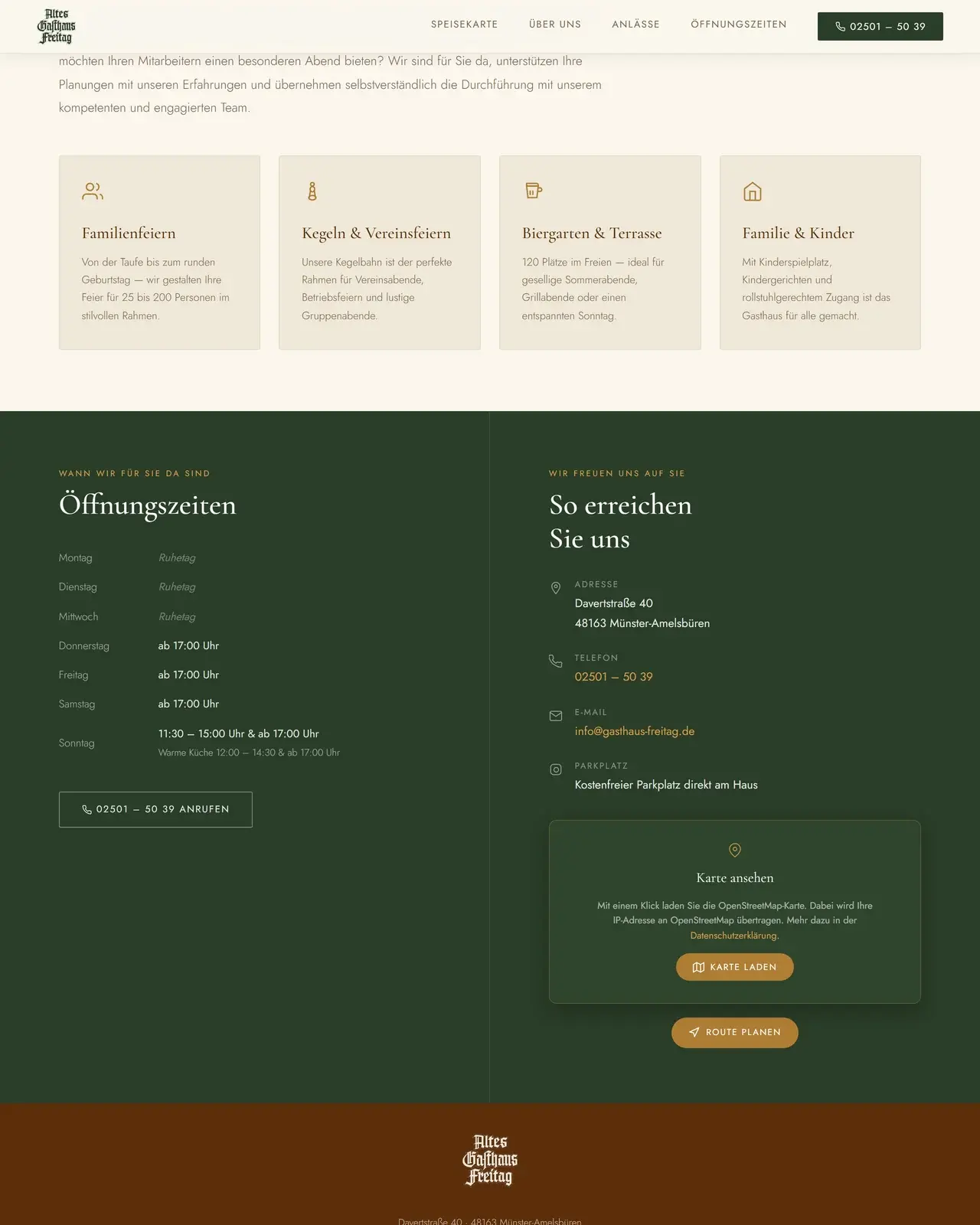 Ausschnitt 4 der Website von Altes Gasthaus Freitag